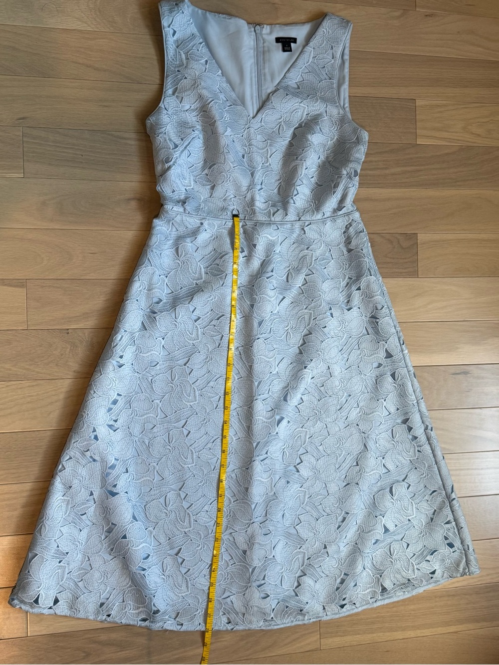 Ann Taylor White Floral Lace Midi Dress